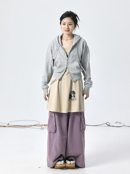 Achihara Oxidized Soap Flake A Line Hooded Sundress