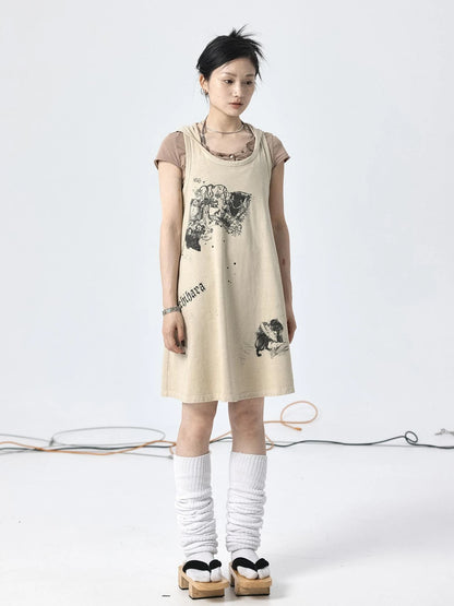 Oxidized Soap Flake A Line Hooded Sundress