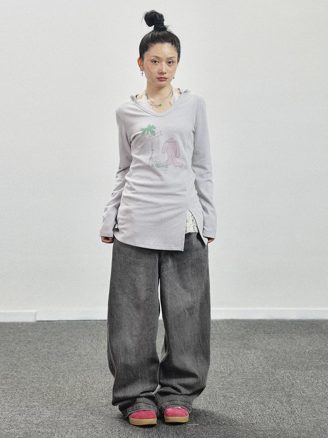 Achihara Peter Rabbit V-Neck Hooded Slim Fit Tee-1