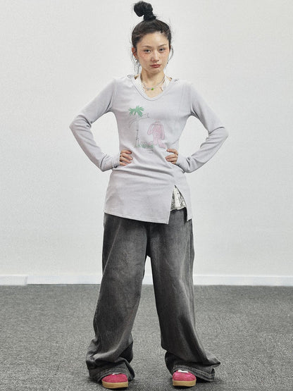 Achihara Peter Rabbit V-Neck Hooded Slim Fit Tee