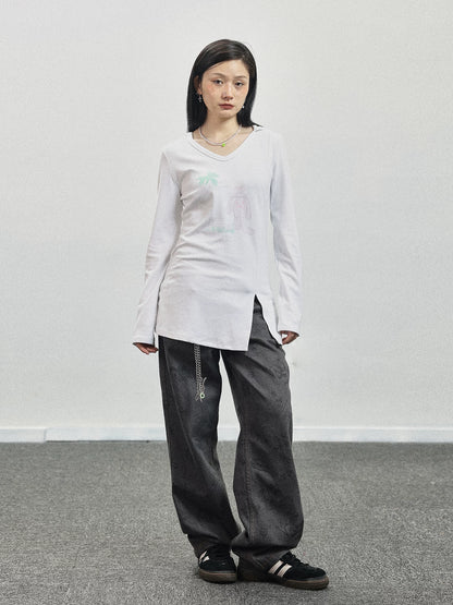 Achihara Peter Rabbit V-Neck Hooded Slim Fit Tee-3
