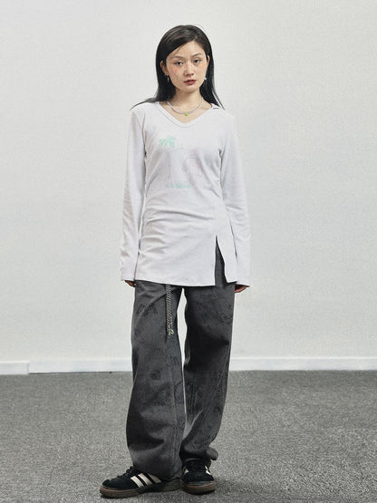 Achihara Peter Rabbit V-Neck Hooded Slim Fit Tee