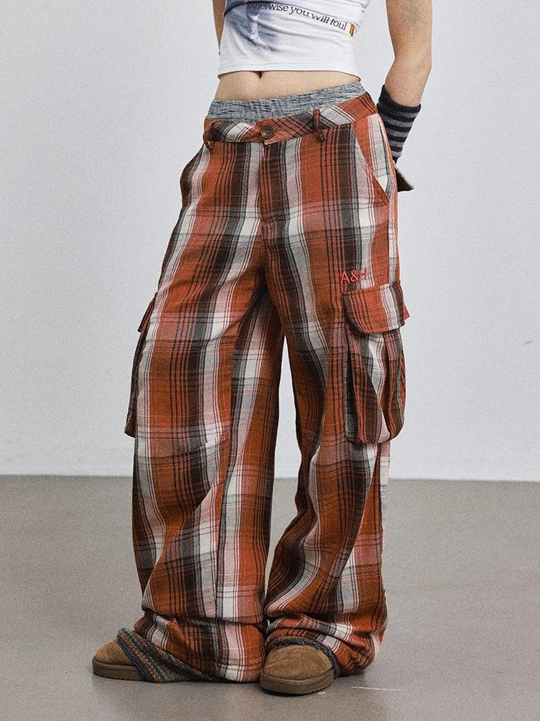 Pixel Grid Wide Leg Lounge Pants