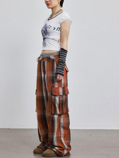 Achihara Pixel Grid Wide Leg Lounge Pants