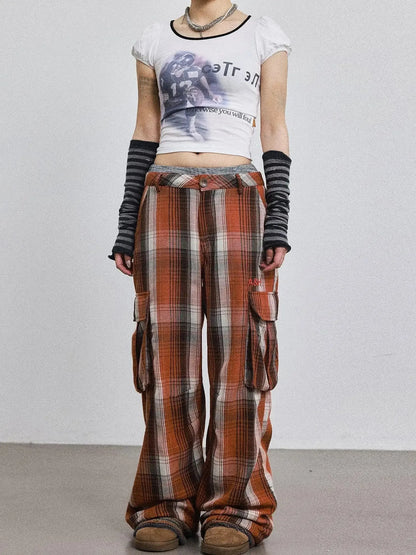 Pixel Grid Wide Leg Lounge Pants