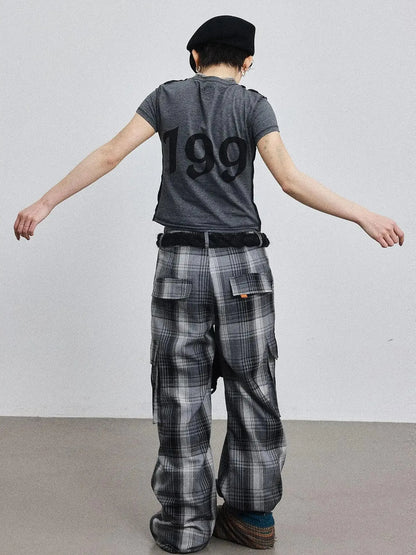 Pixel Grid Wide Leg Lounge Pants