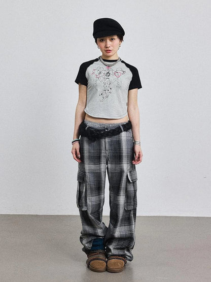 Pixel Grid Wide Leg Lounge Pants