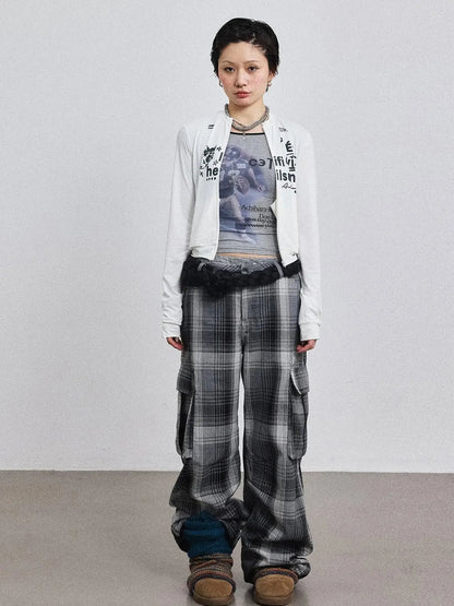 Pixel Grid Wide Leg Lounge Pants