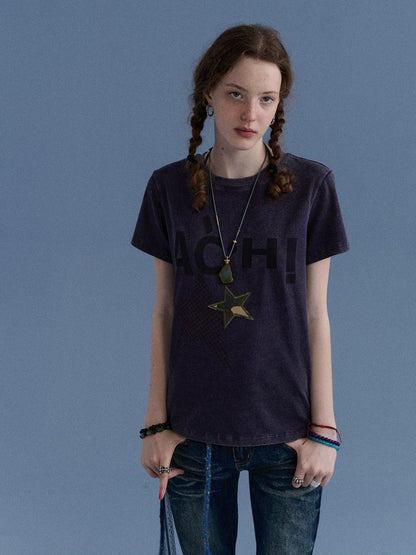 Achihara Plaid Star Print Oversized Women&