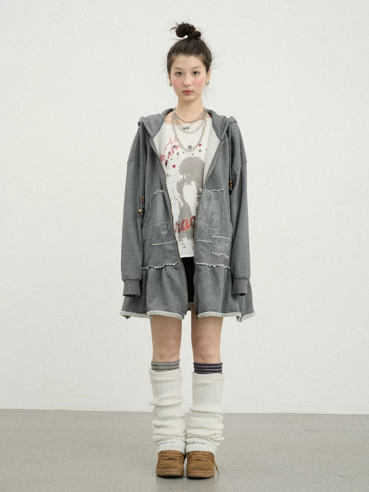 Achihara Plasmatics Punk Band Distressed Cropped Hoodie Dress-1