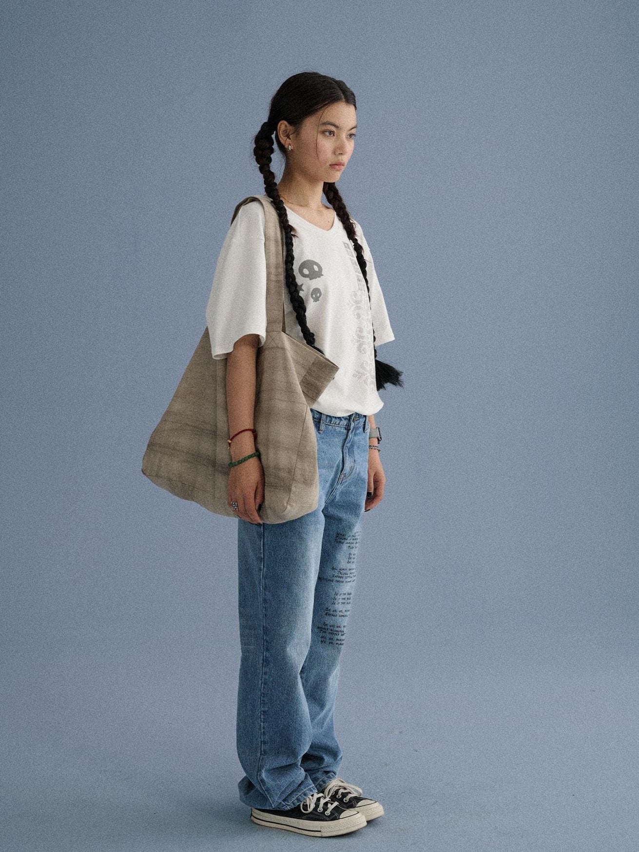 Achihara Pleated Linen Shoulder Tote Trendy Single Strap Casual Youth Solid Handbags