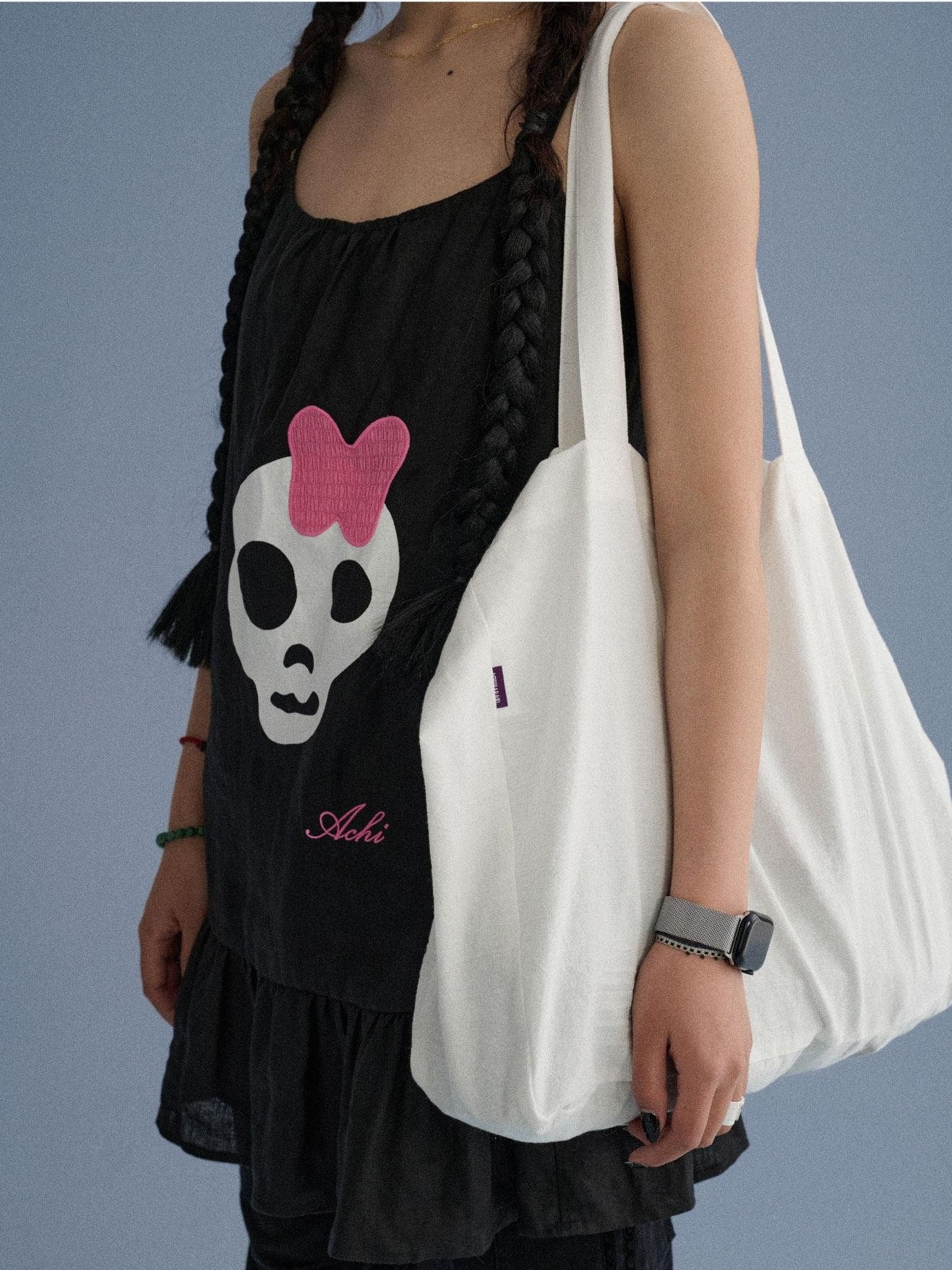 Achihara Pleated Linen Shoulder Tote Trendy Single Strap Casual Youth Solid Handbags