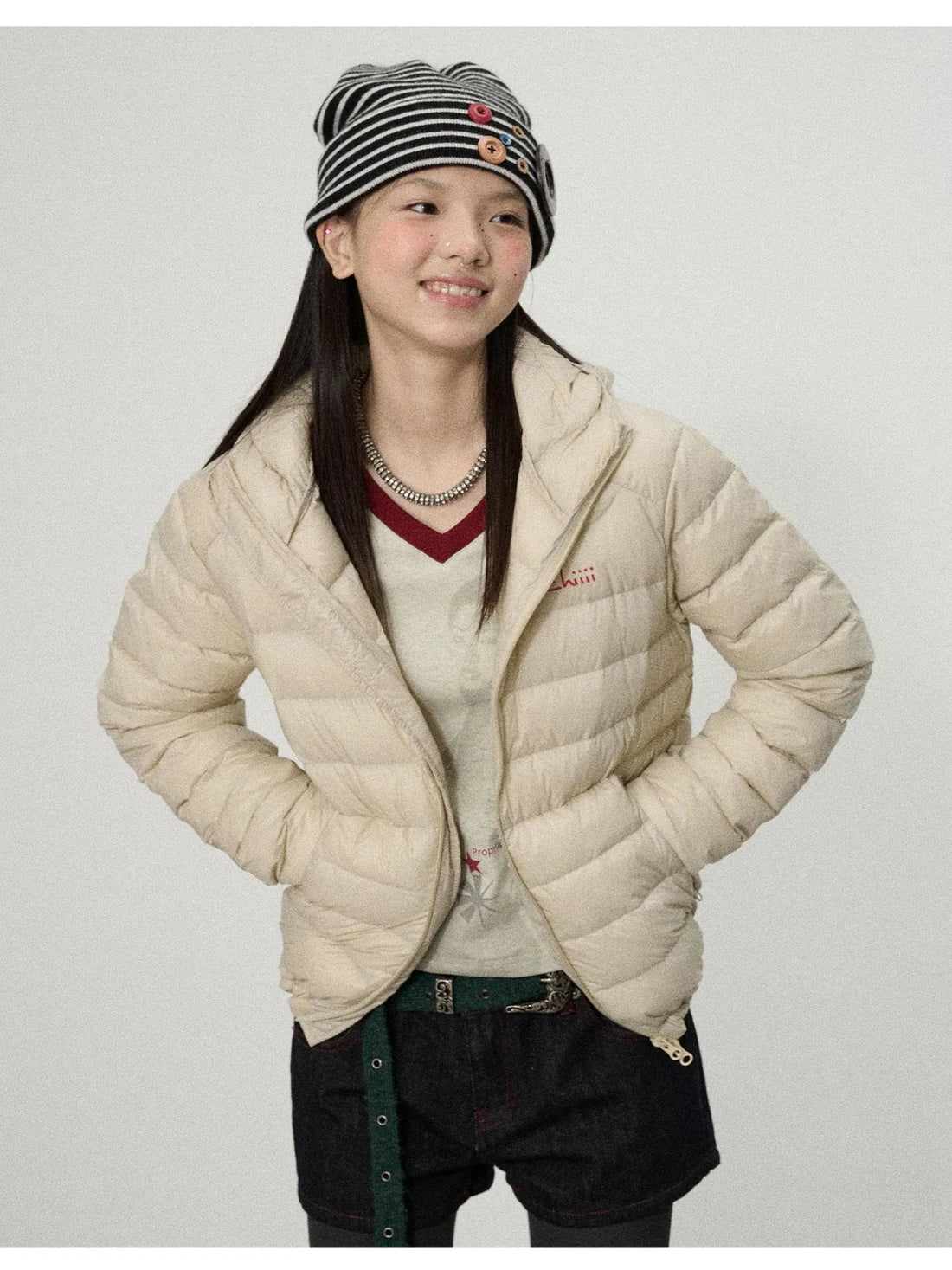 Plum Spare Ribs Down Coat
