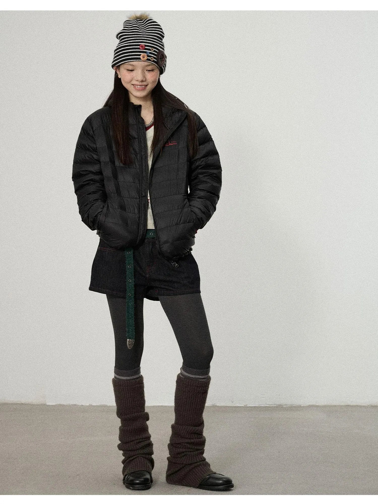 Plum Spare Ribs Down Coat