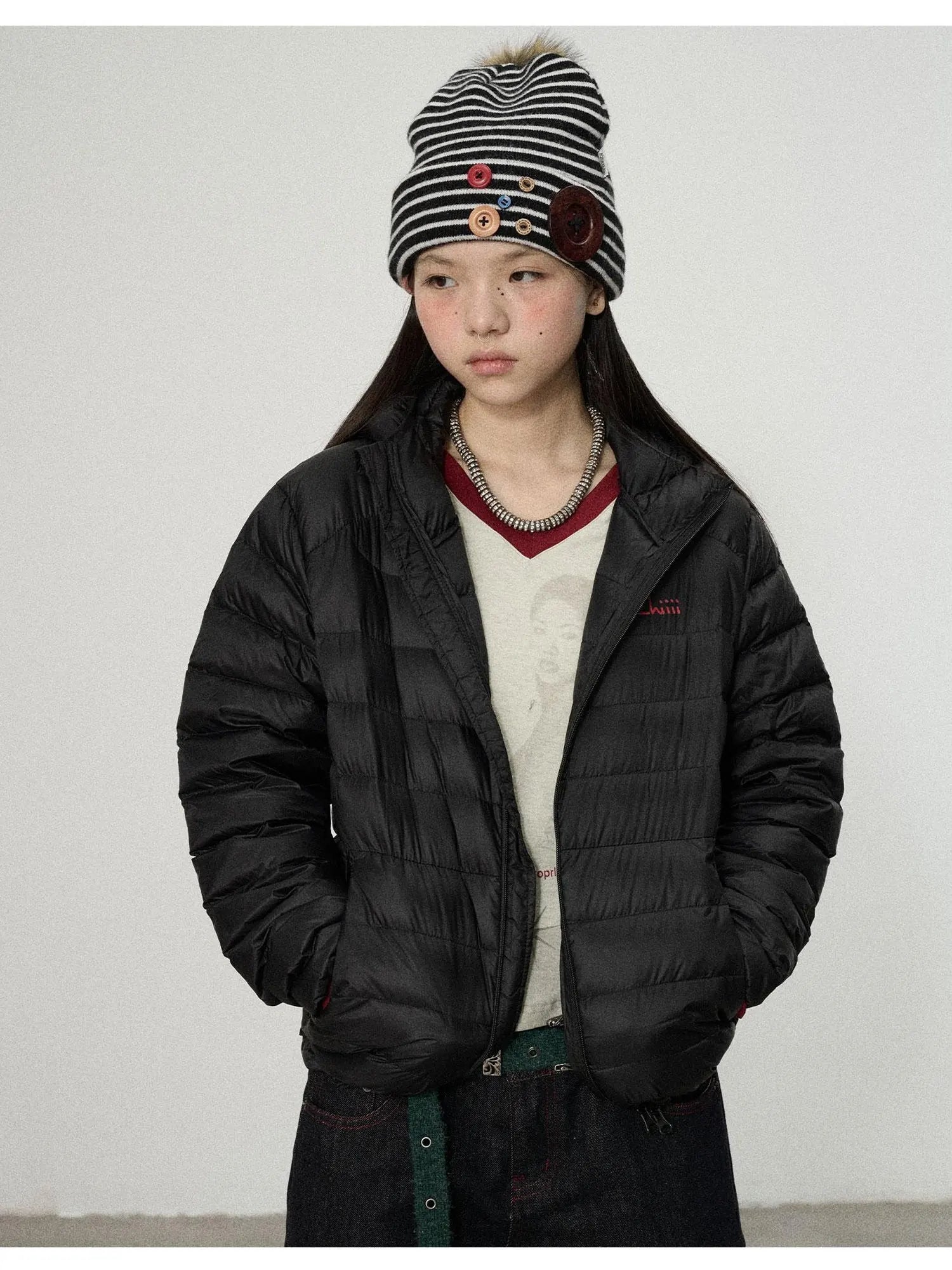 Plum Spare Ribs Down Coat