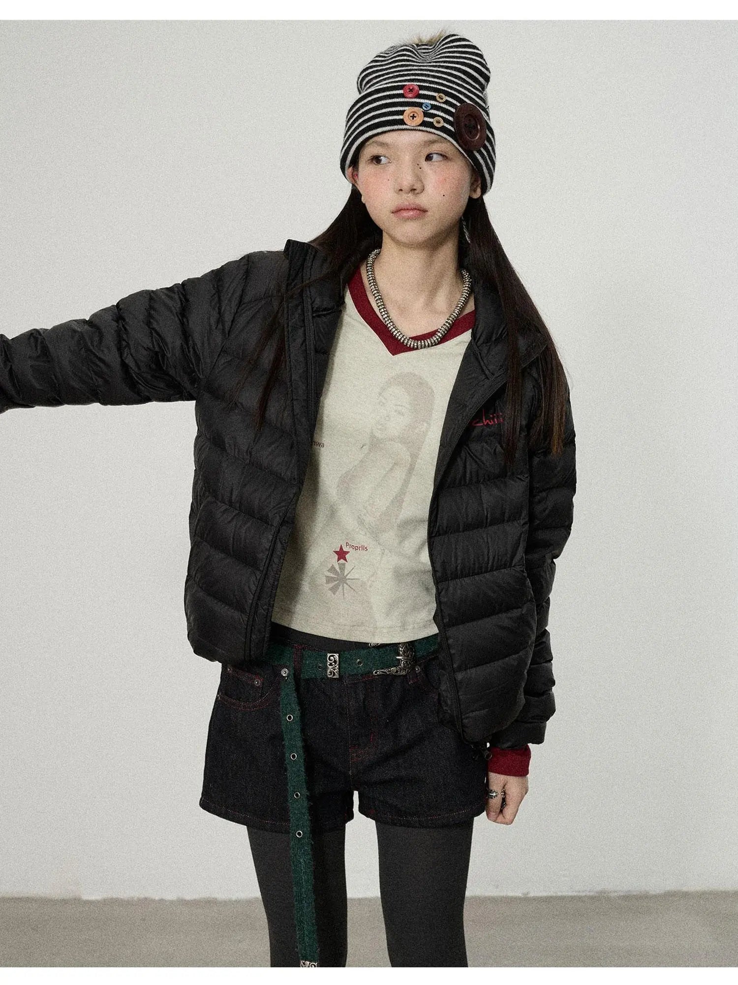 Plum Spare Ribs Down Coat