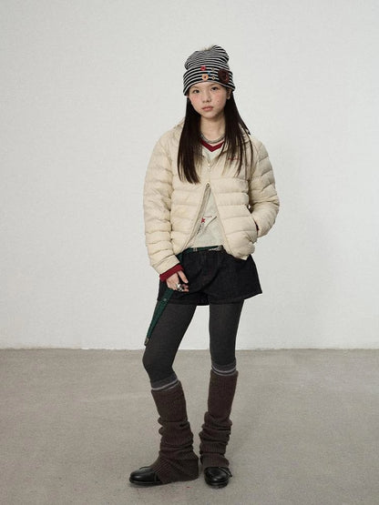 Plum Spare Ribs Down Coat