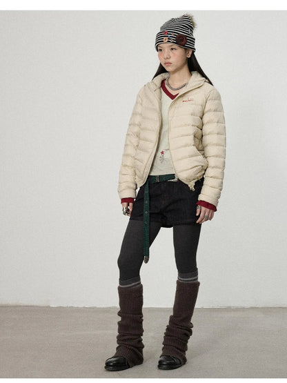 Plum Spare Ribs Down Coat