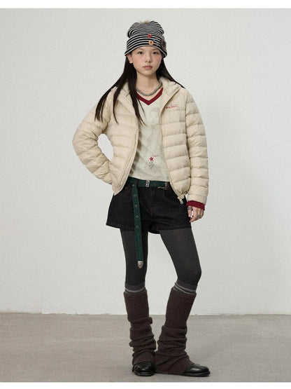 Plum Spare Ribs Down Coat