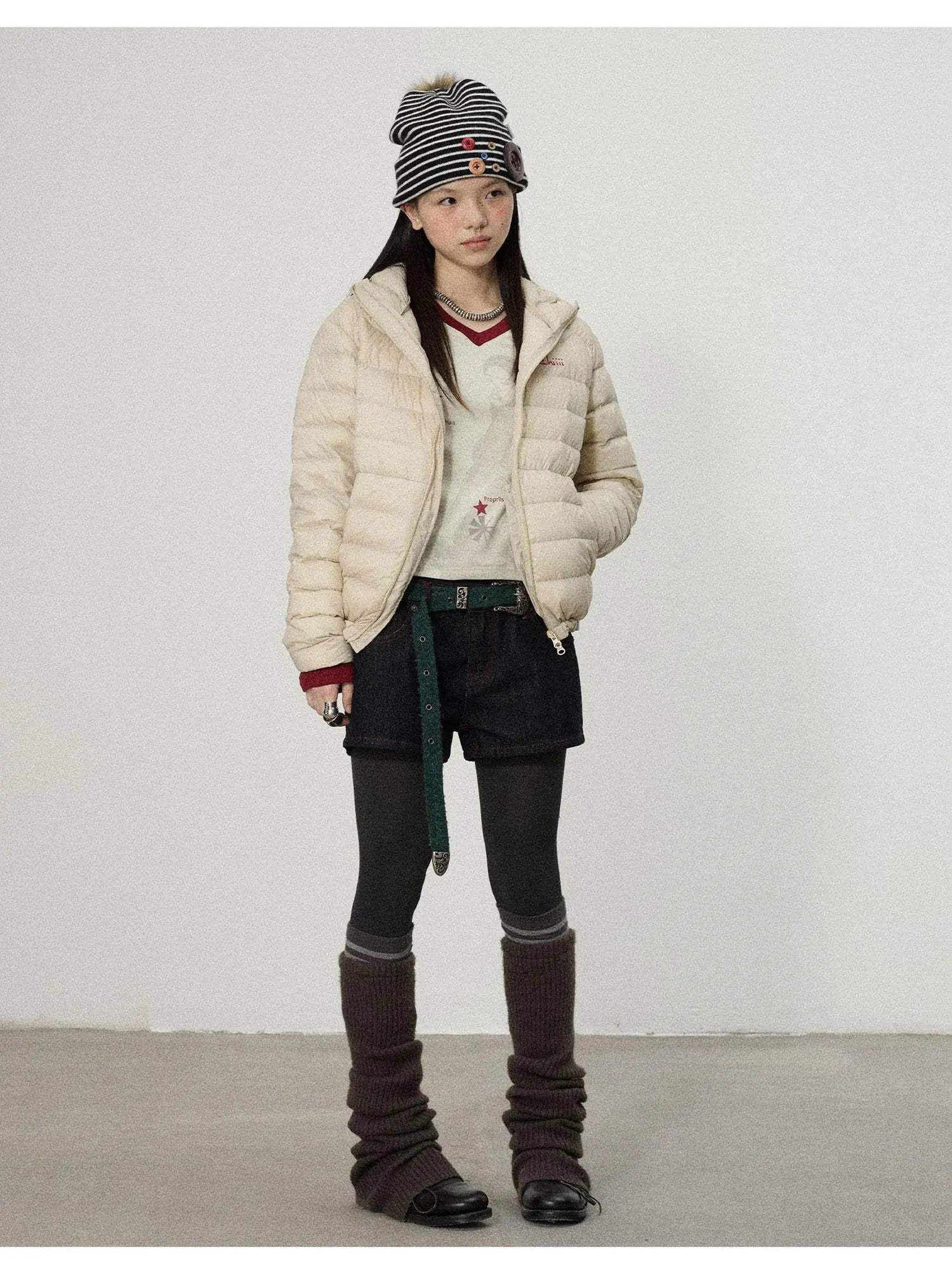 Plum Spare Ribs Down Coat