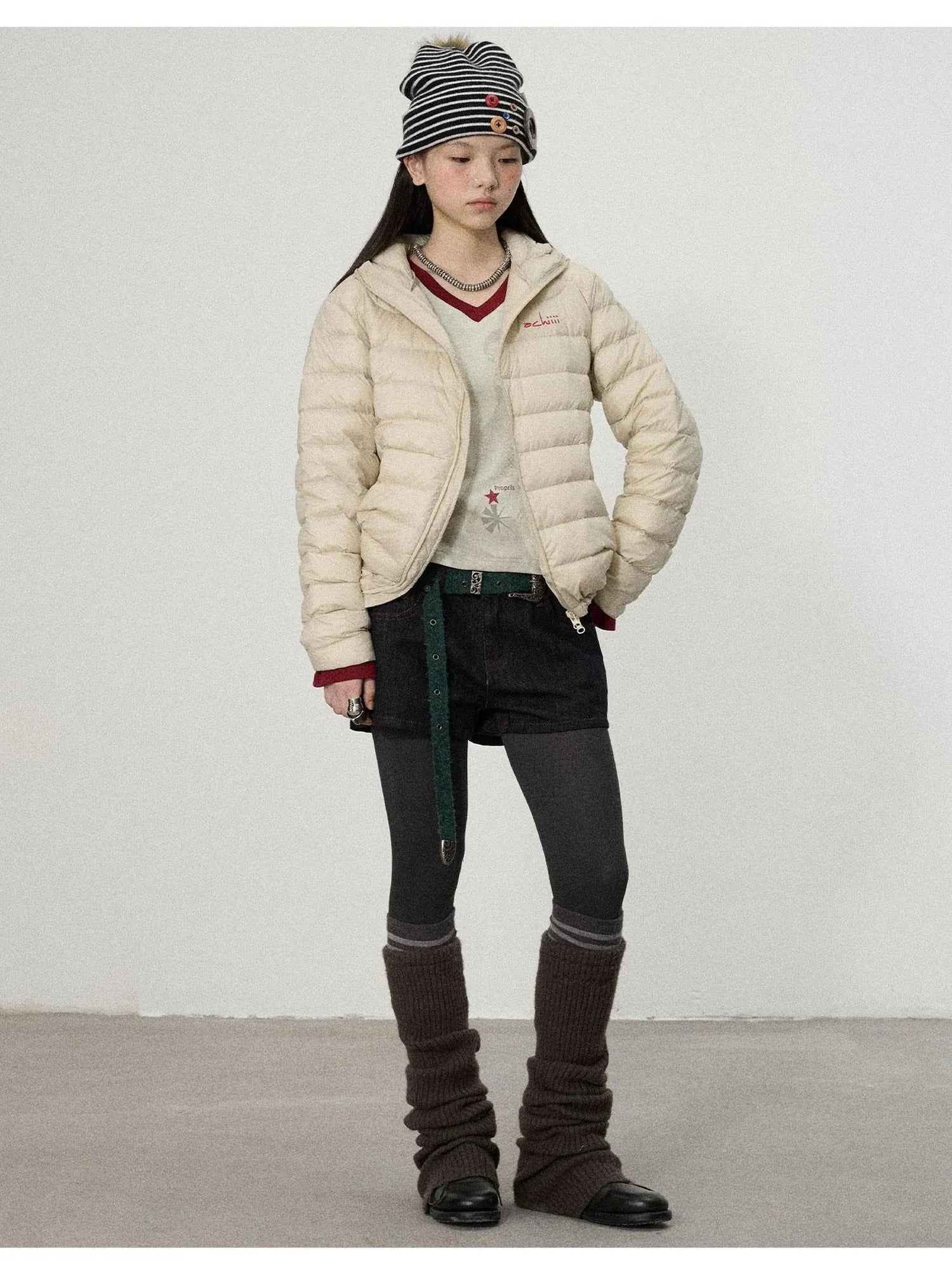 Plum Spare Ribs Down Coat