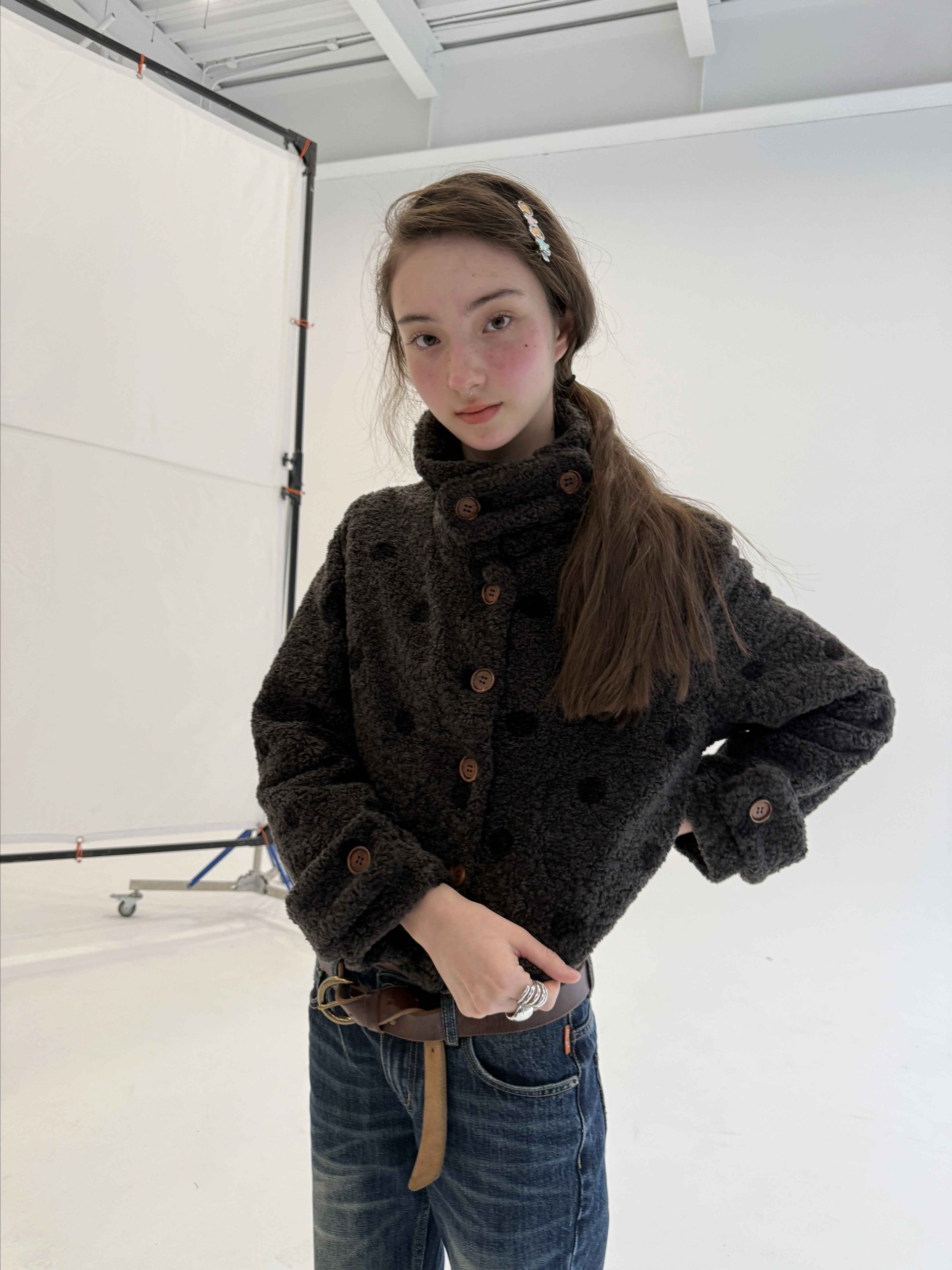 Achihara_Polka_Dot_Zip_Lapel_Commuter_Long_Sleeve_Regular_Fit_Women_Polyester_Jacket_MISSTT