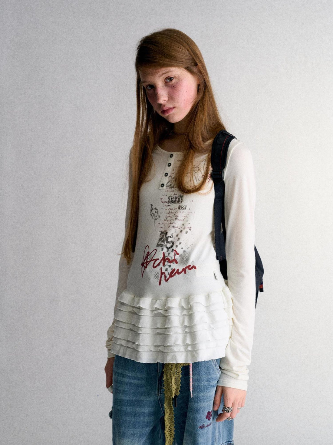 Achihara Print Round Neck Straight Fit Women&