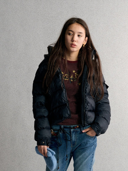 Achihara_Printed_Hooded_Drawstring_Hem_Women&