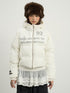 Achihara Puffy Quilted Winter Coat With German Print