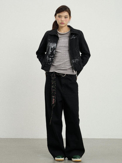 Achihara Punk Rock Joan Jett Denim Jacket