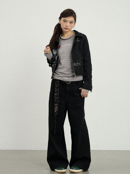 Achihara Punk Rock Joan Jett Denim Jacket