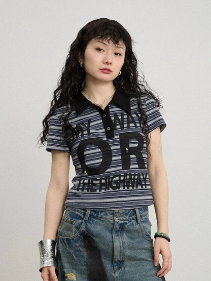 Rebel Stripe Polo My Way Or The Highway