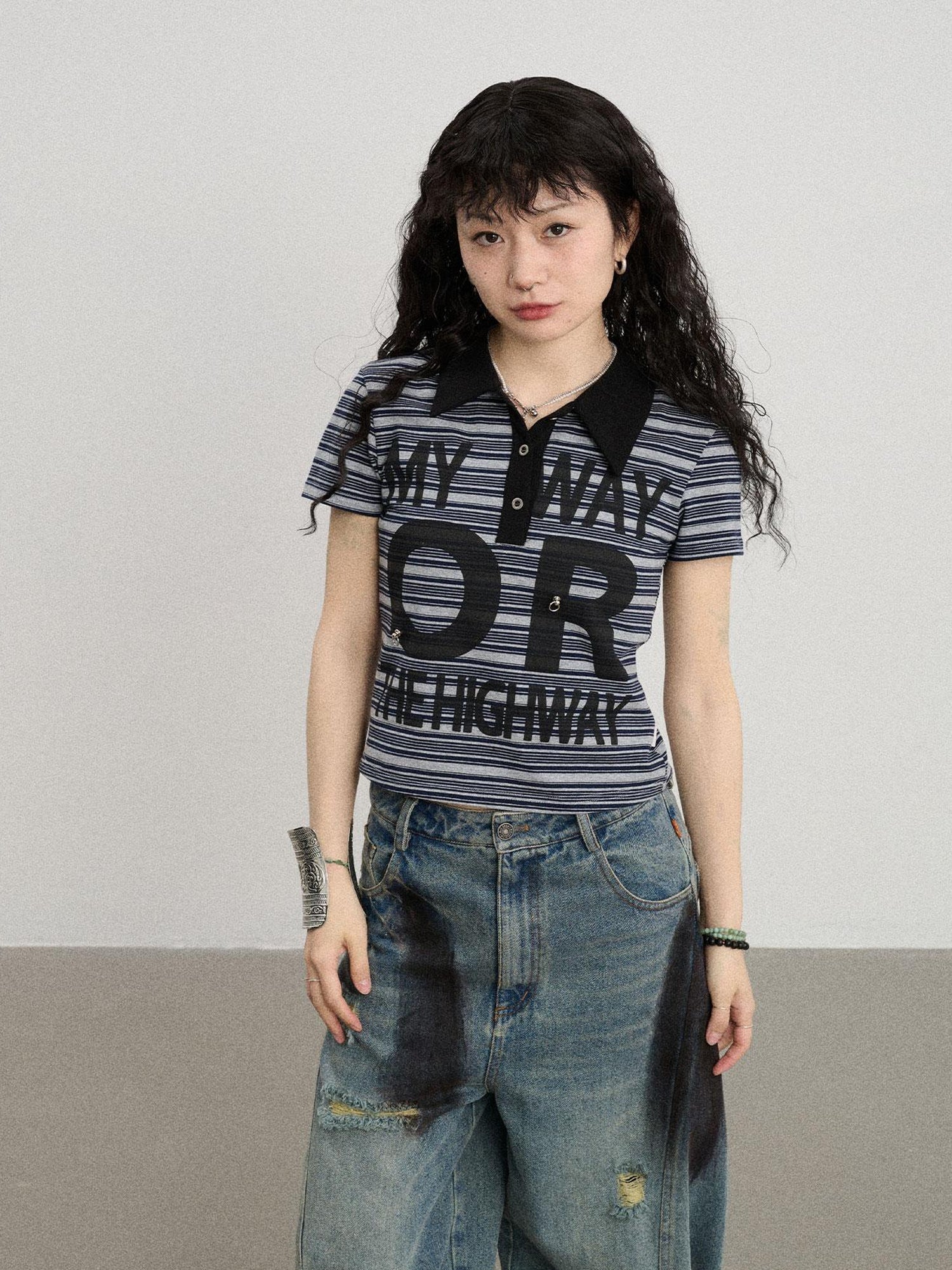 Achihara Rebel Stripe Polo My Way Or The Highway