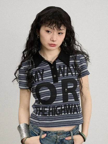 Rebel Stripe Polo My Way Or The Highway