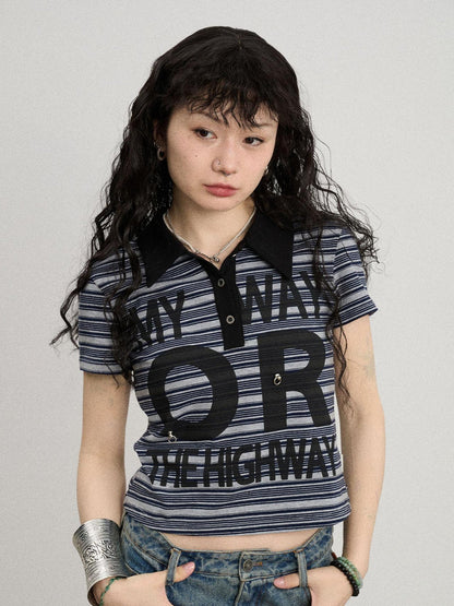 Achihara Rebel Stripe Polo My Way Or The Highway
