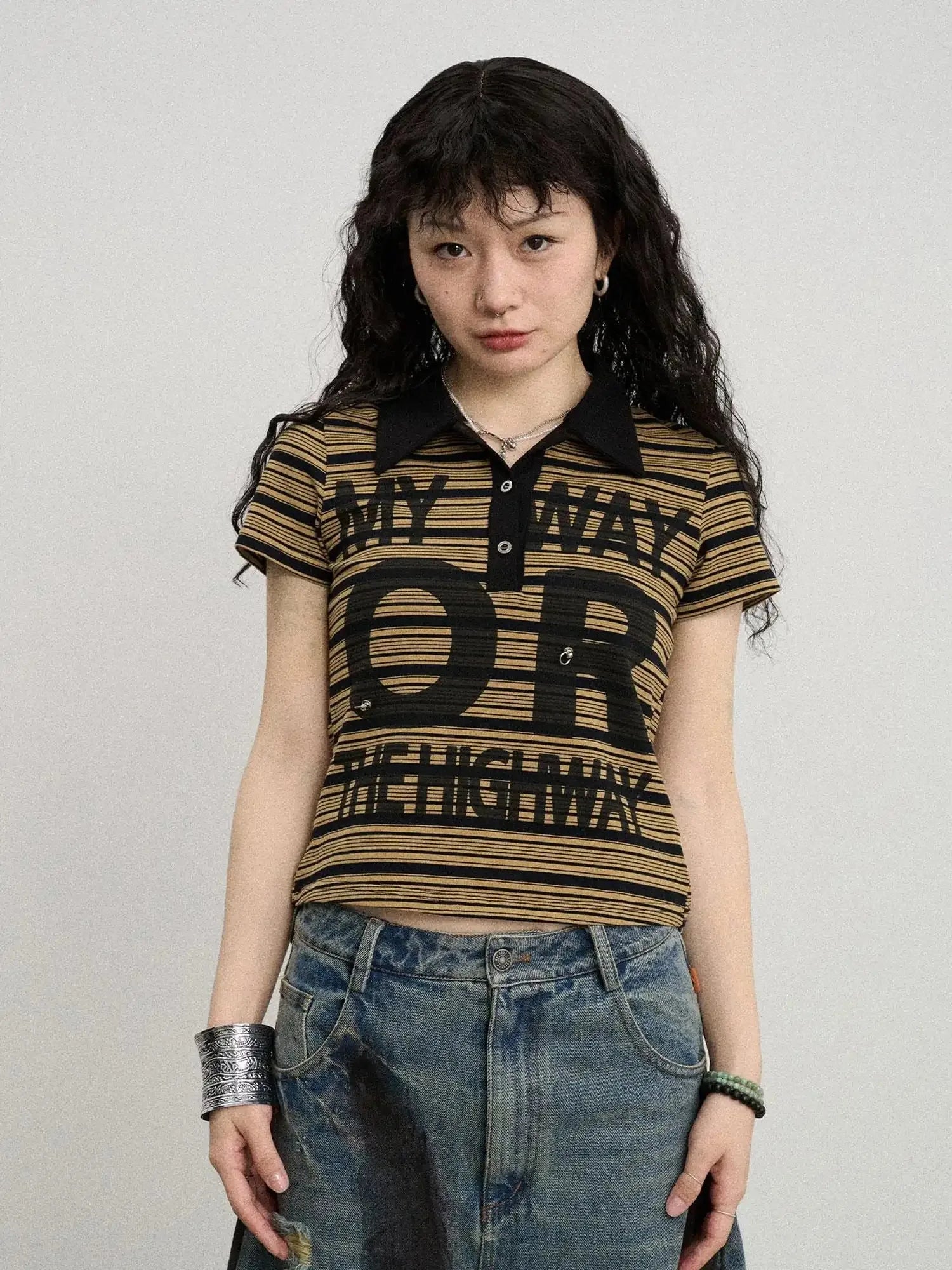 Rebel Stripe Polo My Way Or The Highway