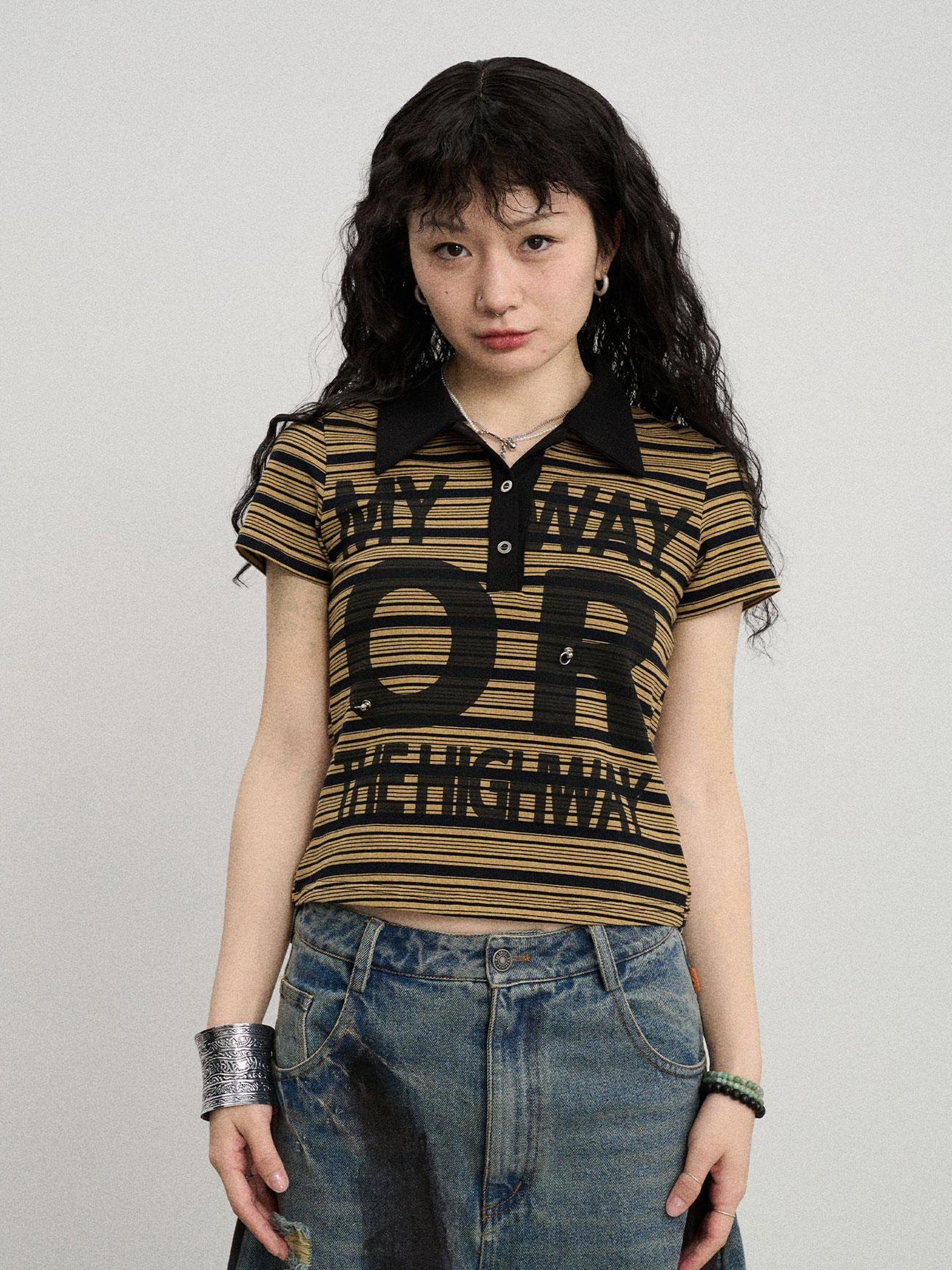 Achihara Rebel Stripe Polo My Way Or The Highway
