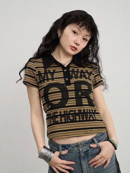 Achihara Rebel Stripe Polo My Way Or The Highway