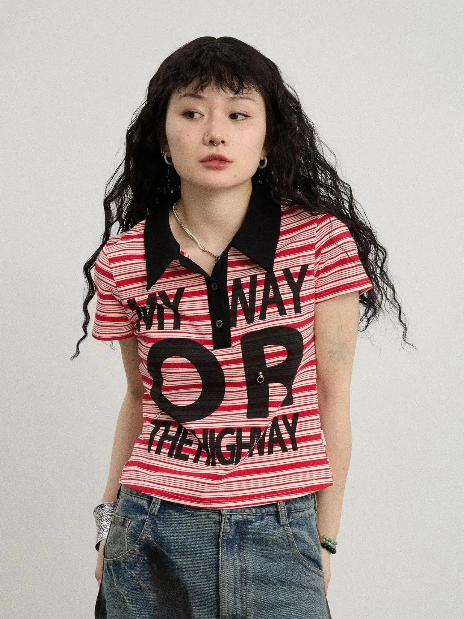 Rebel Stripe Polo My Way Or The Highway