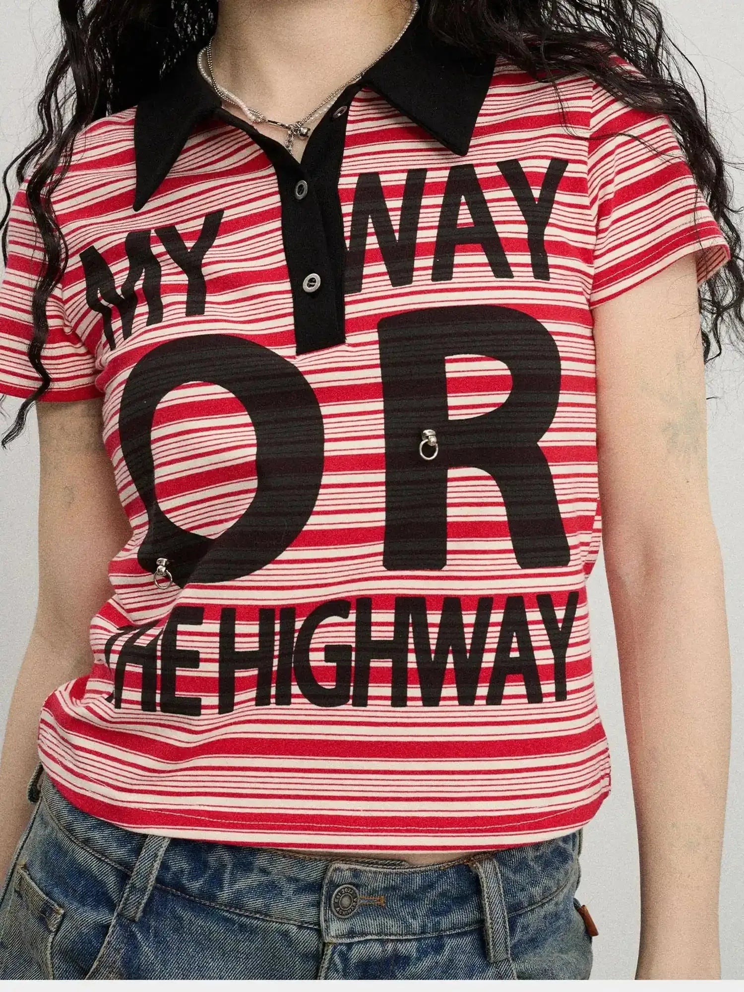 Rebel Stripe Polo My Way Or The Highway
