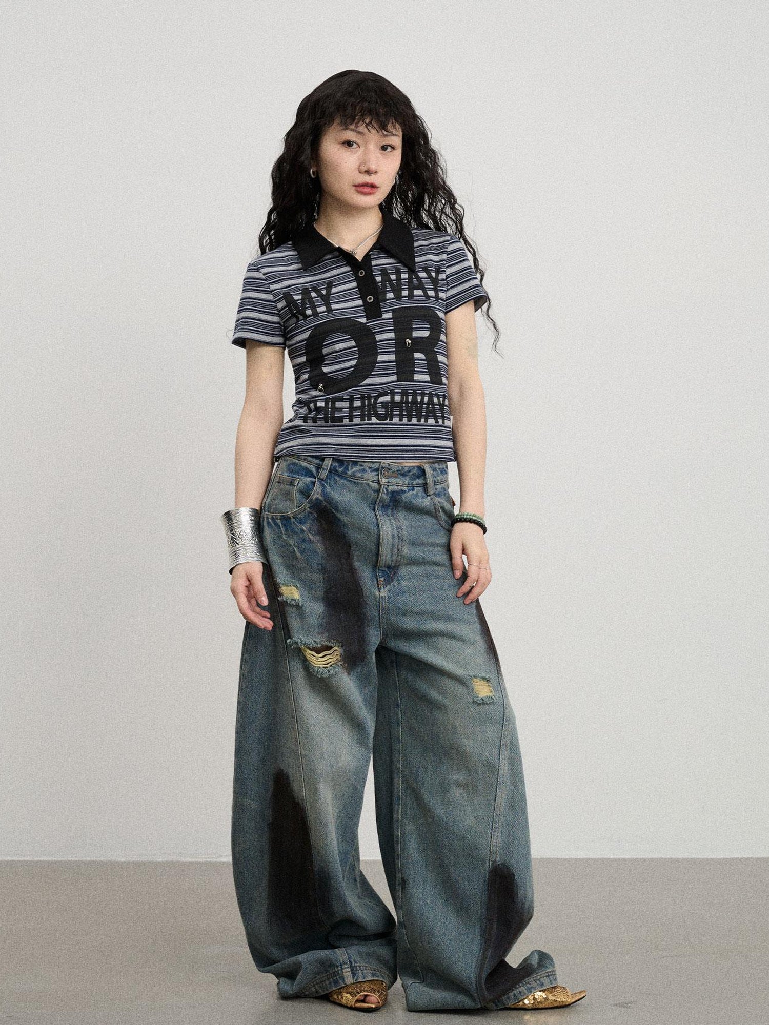 Achihara Rebel Stripe Polo My Way Or The Highway