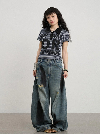 Rebel Stripe Polo My Way Or The Highway