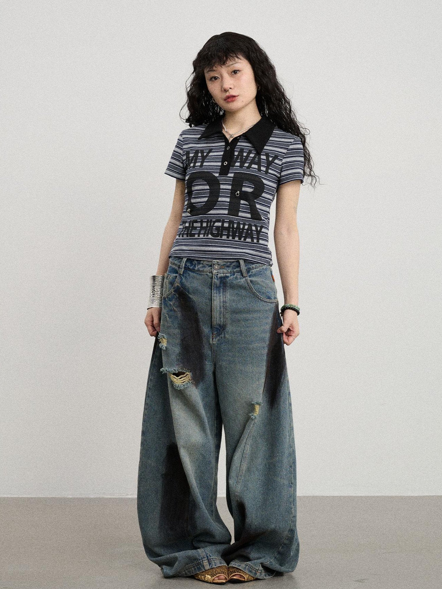 Achihara Rebel Stripe Polo My Way Or The Highway