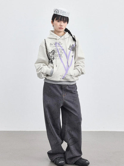 Relaxed Graffiti Jeans With Vintage Wash