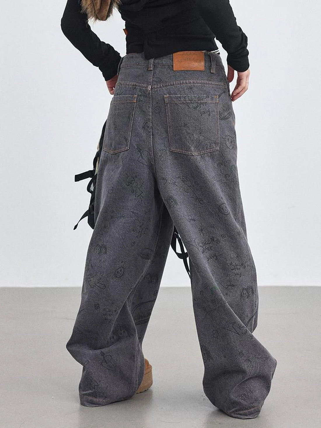 Relaxed Graffiti Jeans With Vintage Wash