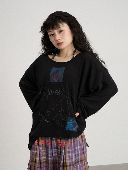 Achihara Relaxed Salted Fish Sunshield Loose Top