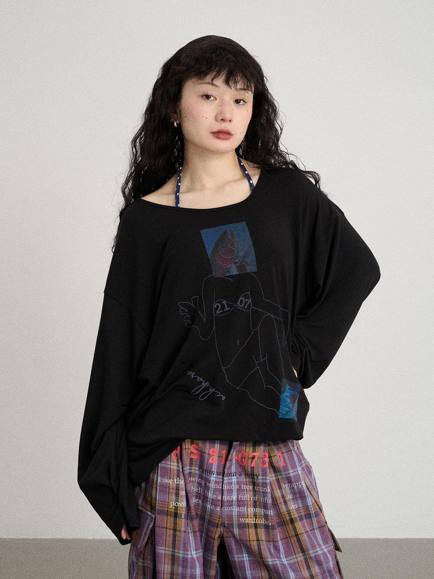 Achihara Relaxed Salted Fish Sunshield Loose Top