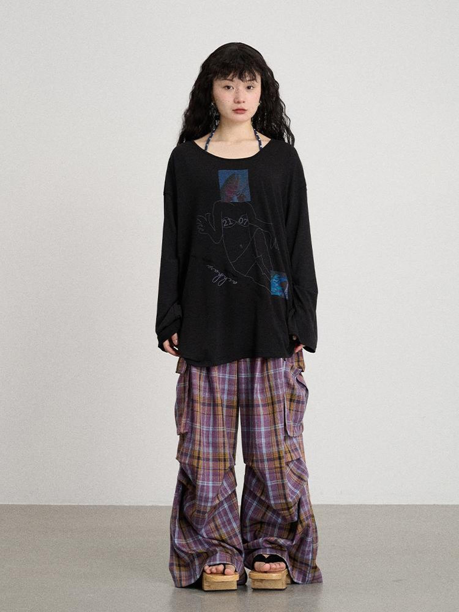 Achihara Relaxed Salted Fish Sunshield Loose Top