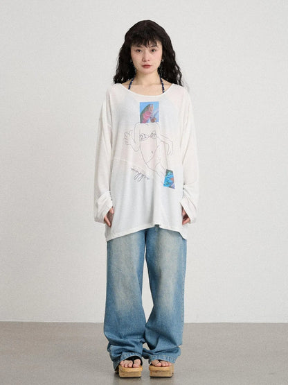 Relaxed Salted Fish Sunshield Loose Top