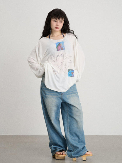 Achihara Relaxed Salted Fish Sunshield Loose Top